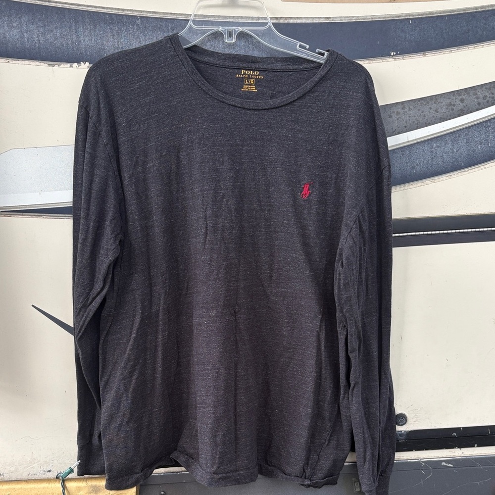 Polo by Ralph Lauren Men's Charcoal Long Sleeve Tee